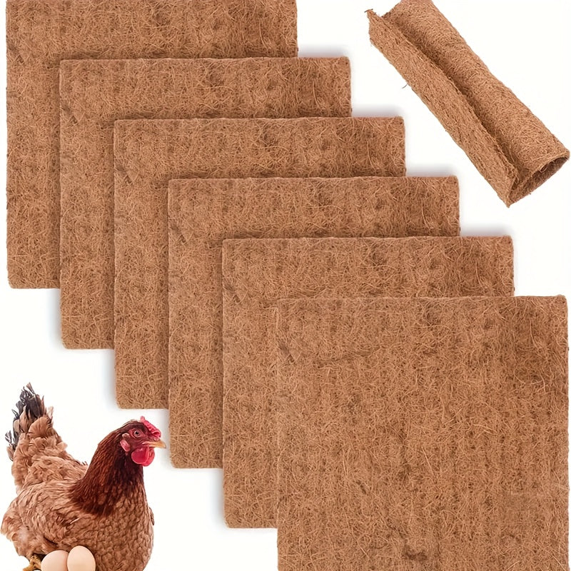 [7pcs]7pcs Of Reusable Coconut Palm Mats, Chicken Coop Nesting Mats, Moisture-proof And Heat-insulating, Perfect For Birds And Reptiles To Lay Eggs, Easy To Care For