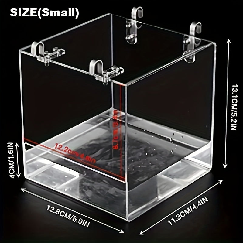 [Acrylic Bird Bath Basin] 1pc Acrylic Parrot Bath Basin - Bird Square Cage, Bath Box, Bird Supplies, Bathing Device