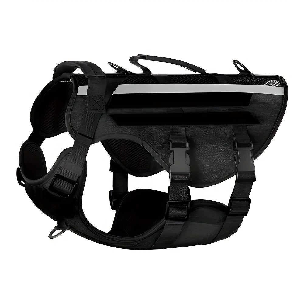 1pc Service Dog Harness, Reflective Dog Vest Harness, Adjustable Soft Oxford Pet Harness, Inner Layer Mesh, Breathable and comfortable, Easy to Control for Small Medium Large Dogs Random Buckle