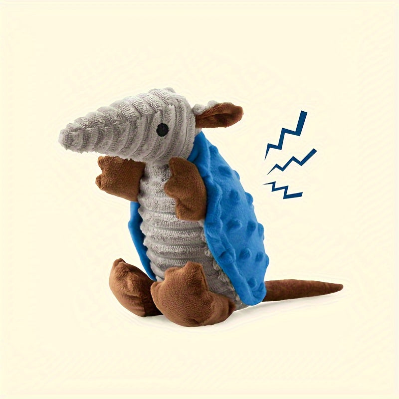 1pc Cartoon Armadillo Plush Dog Toy with Squeaker - Interactive Pet Toy for All Breeds and Sizes, Soft Fabric, Fun Self-Entertainment for Dogs and Cats