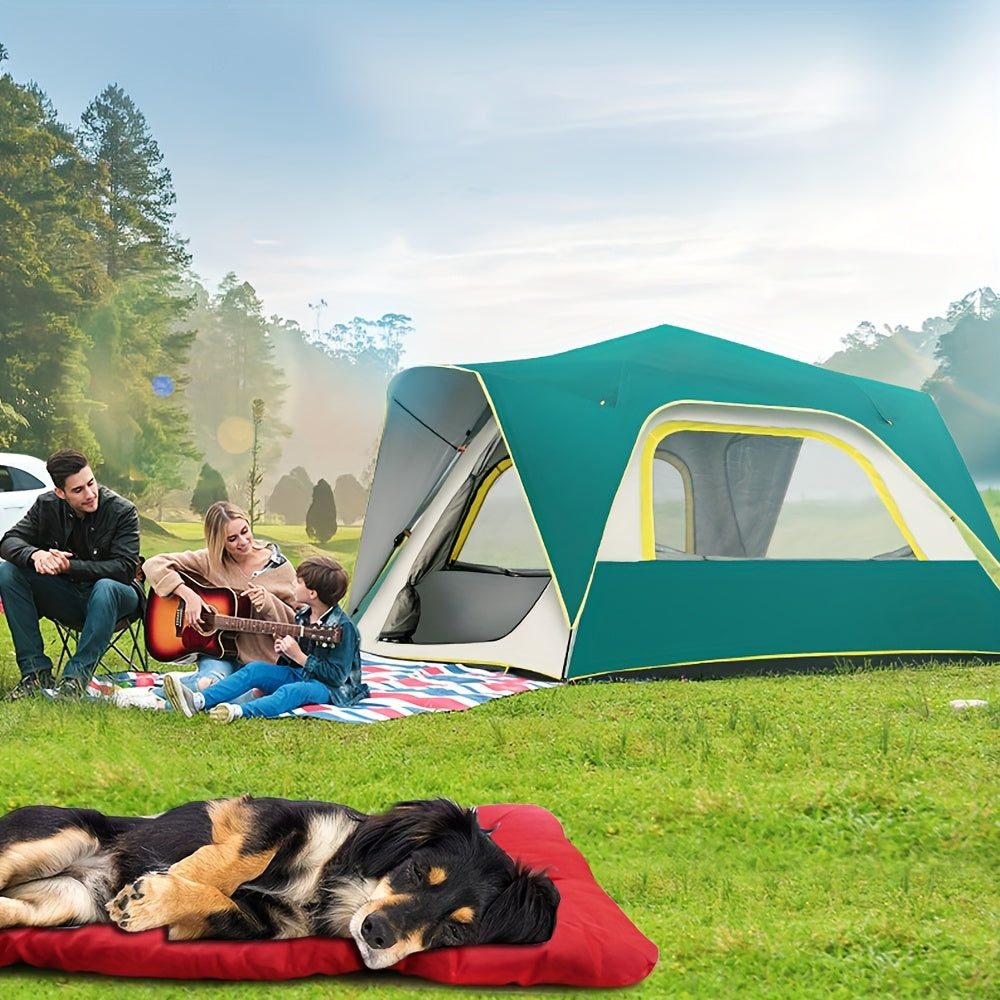 1pc Waterproof Polyester Dog Mat for Large Breeds - Portable Pet Bed with Carry Straps for Travel and Outdoor Use, Ideal for Small, Medium, and Large Dogs