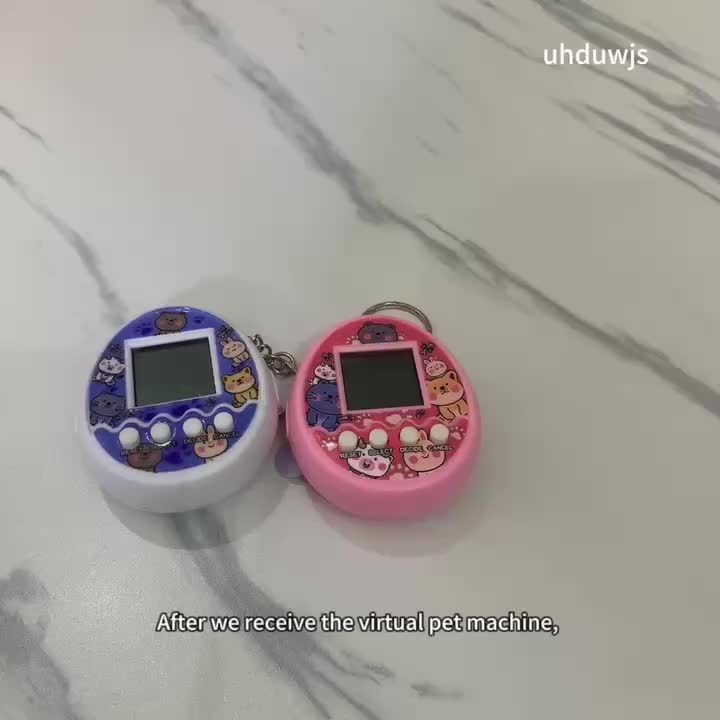 Holiday Gift Children's Electronic Pet Feeding Elf Virtual Pet Raising Mini Handheld Game Console Keychain Toy Raising Game Console