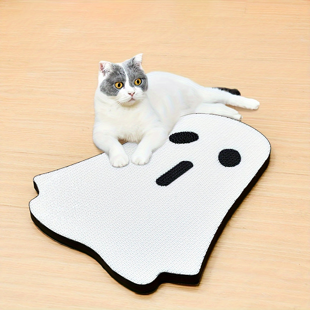 Halloween Ghost Cat Scratching Board, Durable Cardboard Cat Scratcher Pad, Indoor Cat Toy, Pet Furniture, Cat Nail Trimmer, 3D Scratching Post for Cats