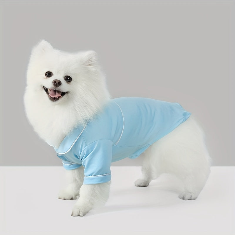 Pet Pajamas for Dogs and Cats - Woven Polyester Dog Sleepwear, Small Breed Nightwear with Button Closure, Machine Washable Pet Apparel for Puppies and Kittens