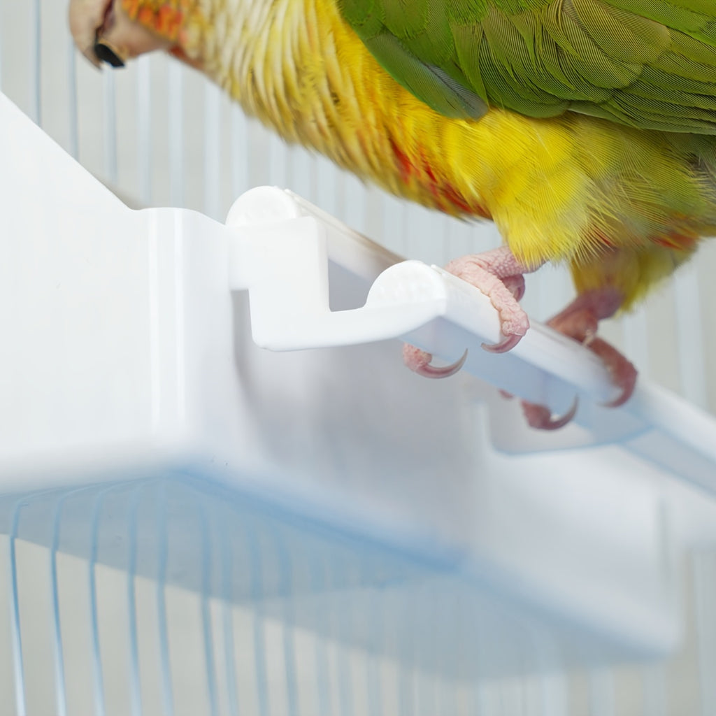 Durable ABS Parrot Feeder - Hanging Food & Water Bowl for Birds, Quail, and Parakeets - Cage-Mounted Pet Feeding Cup