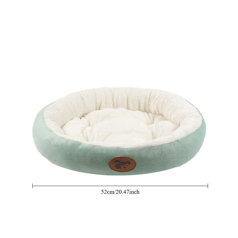 [Thick Warm Cozy Pet Bed] Cozy Plush Oval Pet Bed for Cats & Dogs - Thick, Warm Nest for All Seasons, Classic Style