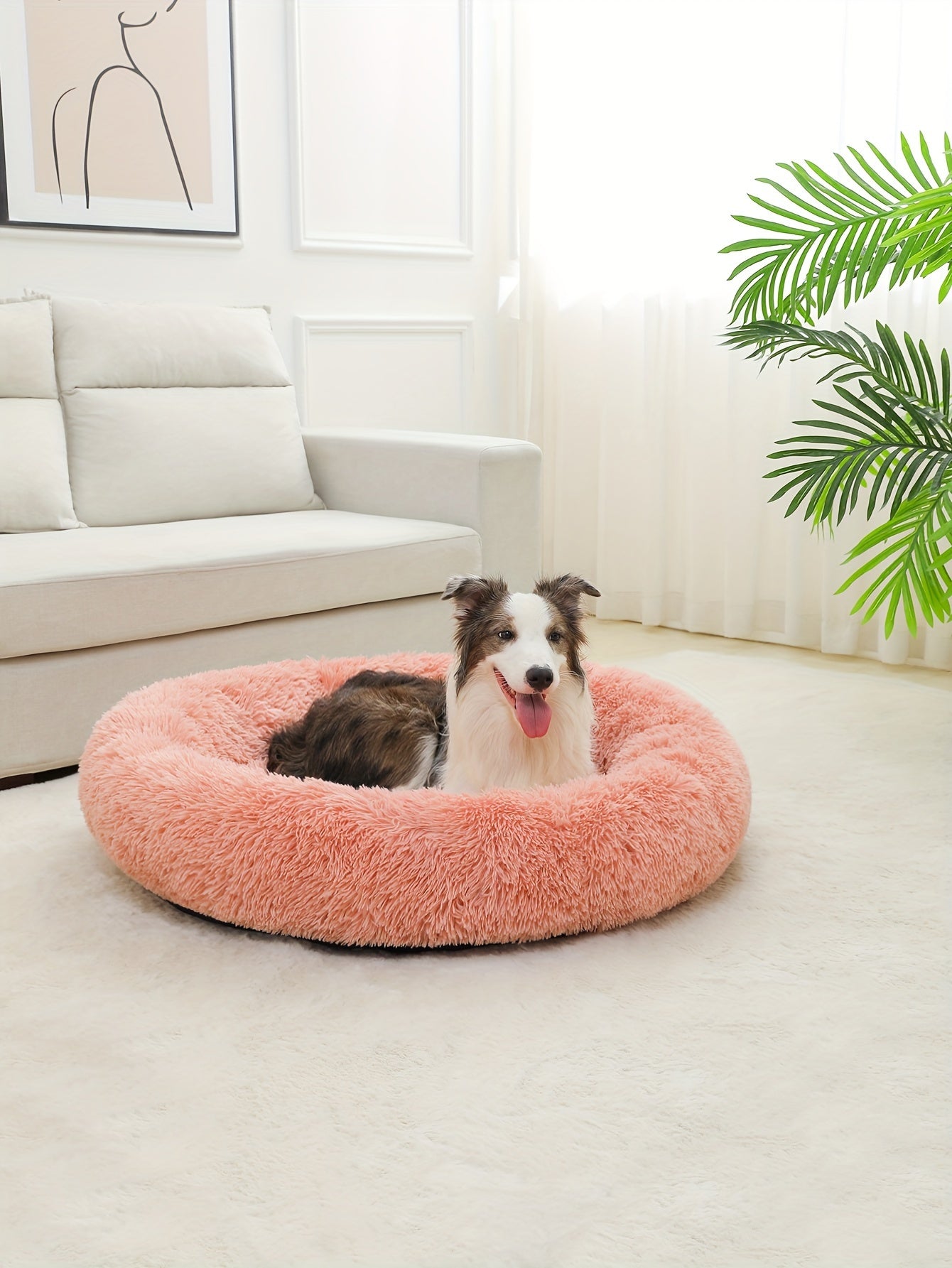 Cozy Fluffy Faux Fur Plush Pet Bed - Soft, Warming, Round, Long-Lasting Comfort for Small to Medium Dogs and Cats - Ideal for Cold Winter Nights and Snuggle Lovers