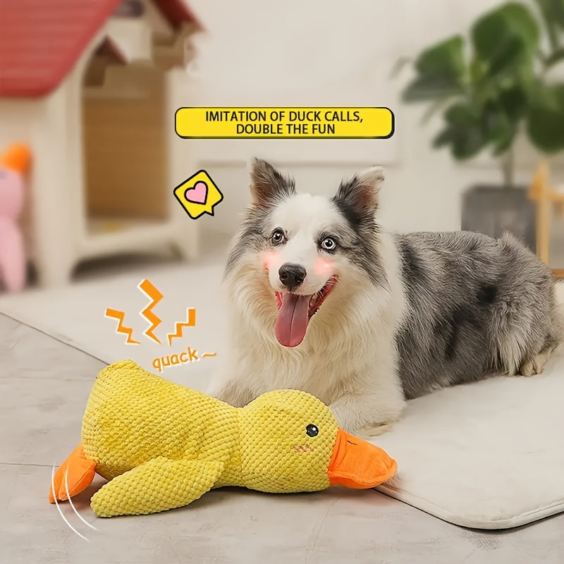 Squeaky Plush Duck Dog Toy - Durable Chew and Play Companion for Medium Breeds, Soft Interactive Pet Toy