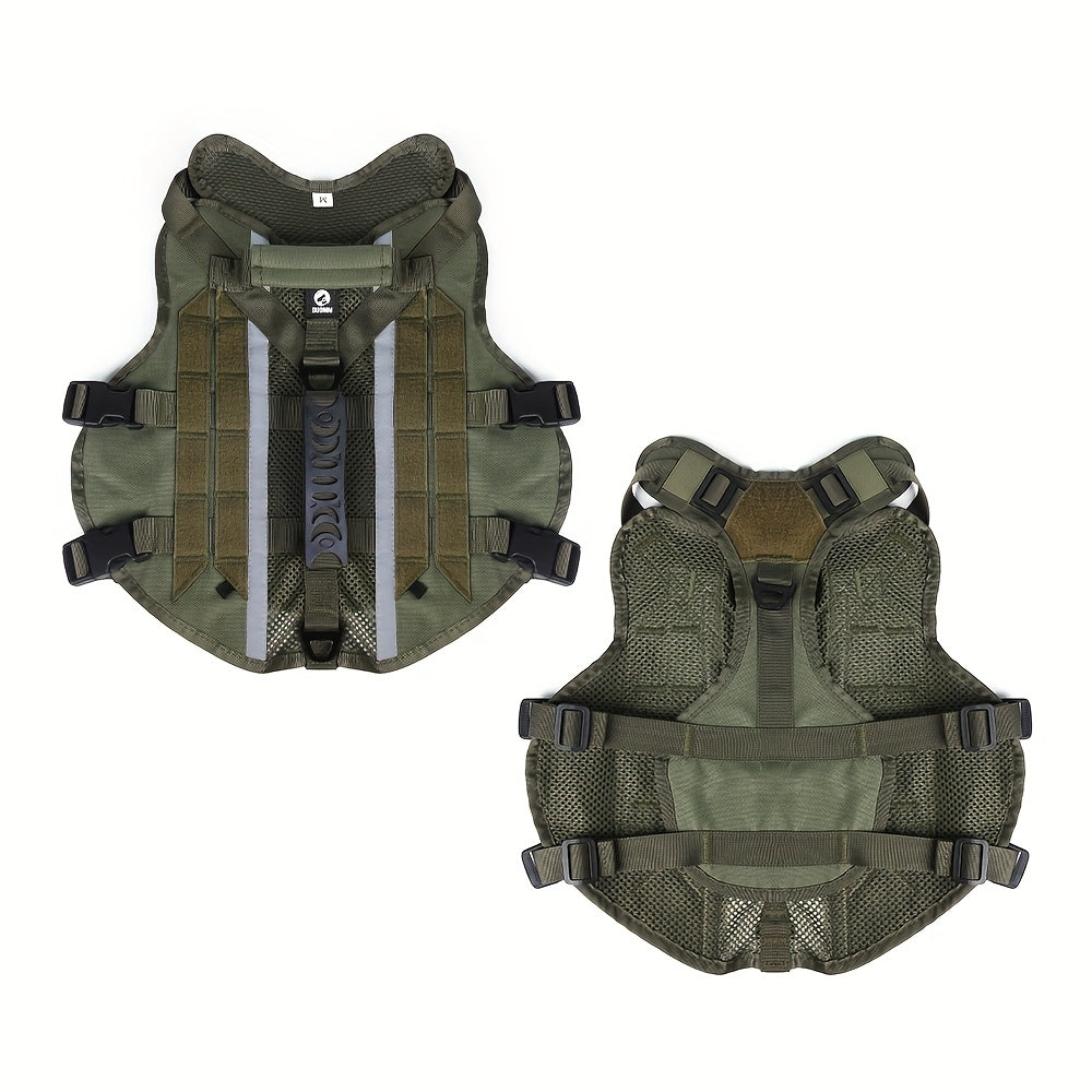 1pc Service Dog Harness, Reflective Dog Vest Harness, Adjustable Soft Oxford Pet Harness, Inner Layer Mesh, Breathable and comfortable, Easy to Control for Small Medium Large Dogs Random Buckle