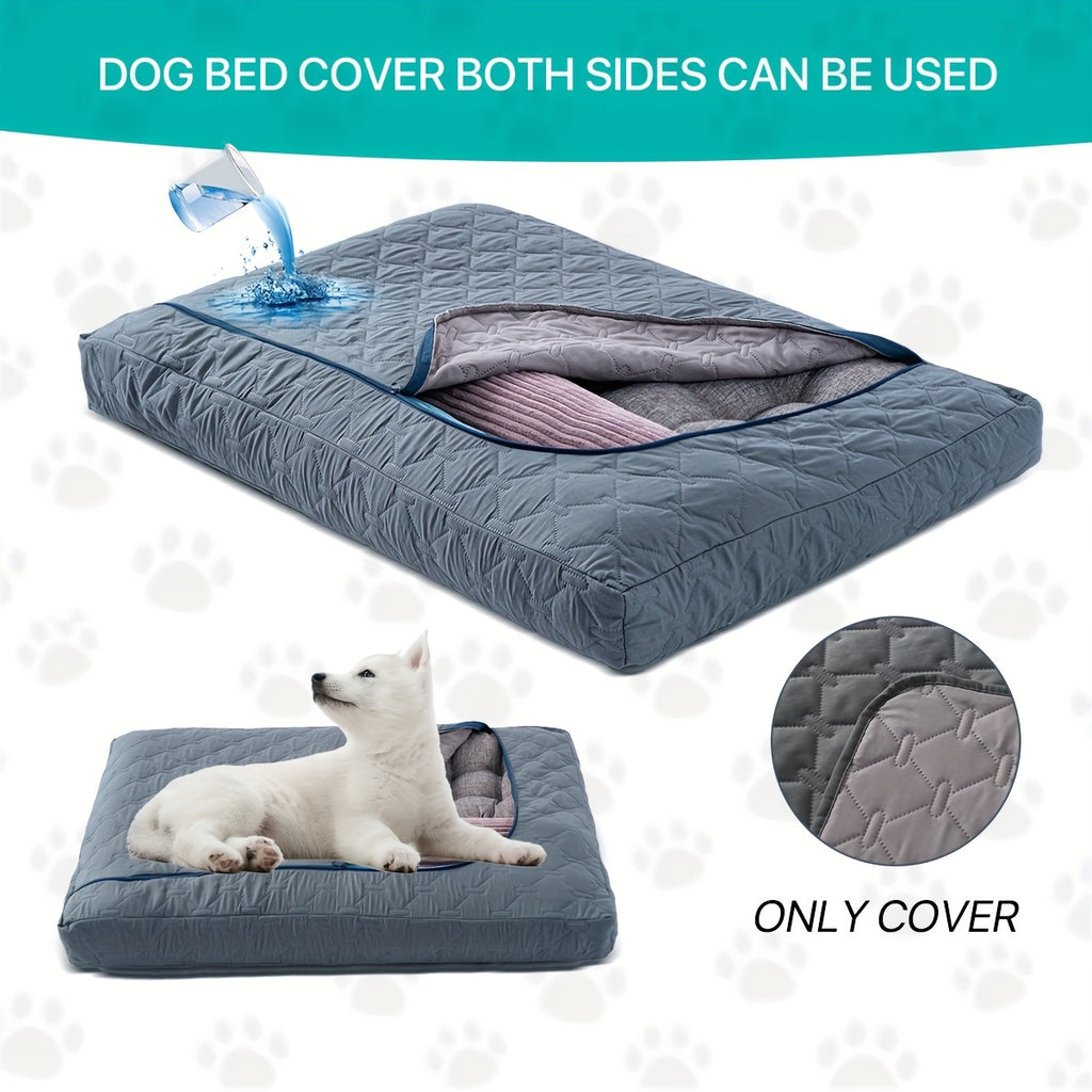 1pc & Machine Washable Dog Bed, Anti-Leakage Removable Dark Gray Pet Bed Cover, Dog Bed Protector Rainbow Dog Paw Furniture Cover for Extra Large, Large, Medium, Small Dogs