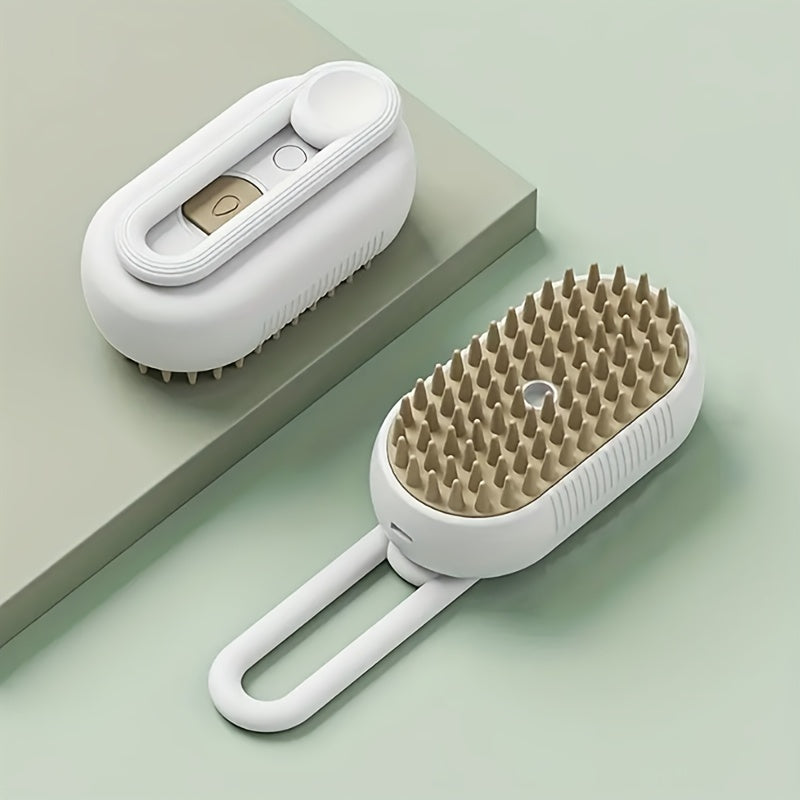[Steam Massage Comb] 3in 1 No-Rinse Steam Massage Comb - Pet Grooming Brush for Cats and Dogs - Floating Hair Removal Comb, One-Touch Brush for Daily Grooming, Pet Care Electric Spray Massage, USB Charging Cat Comb