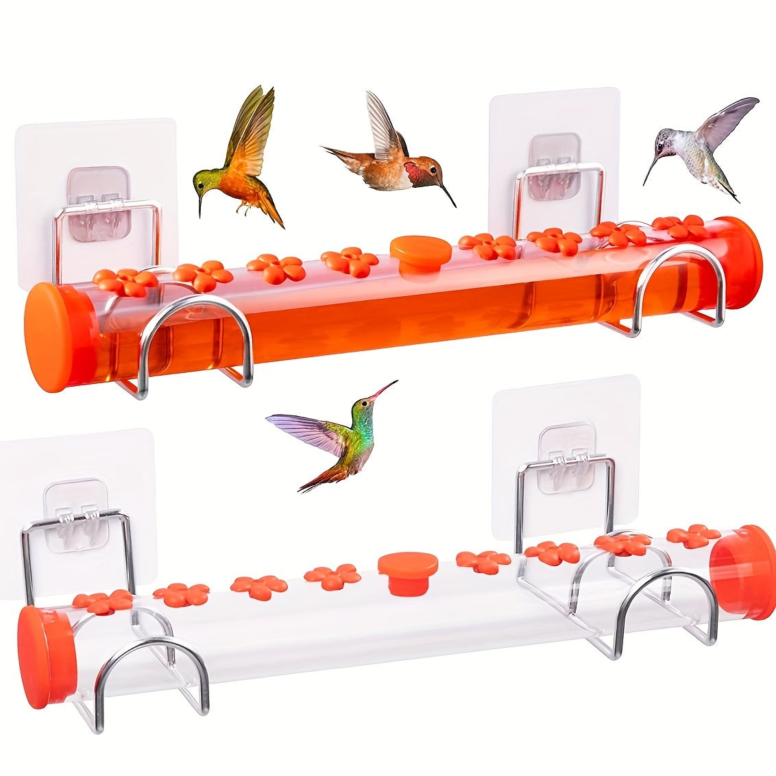 Deluxe Hummingbird Feeder - Outdoor Wild Bird Feeder Tube for Deck Patio Hanging, Attracting Hummingbirds with Easy Cleaning and Filling, Durable Construction, and Weather-Resistant Design - Perfect for Backyard Bird Watching