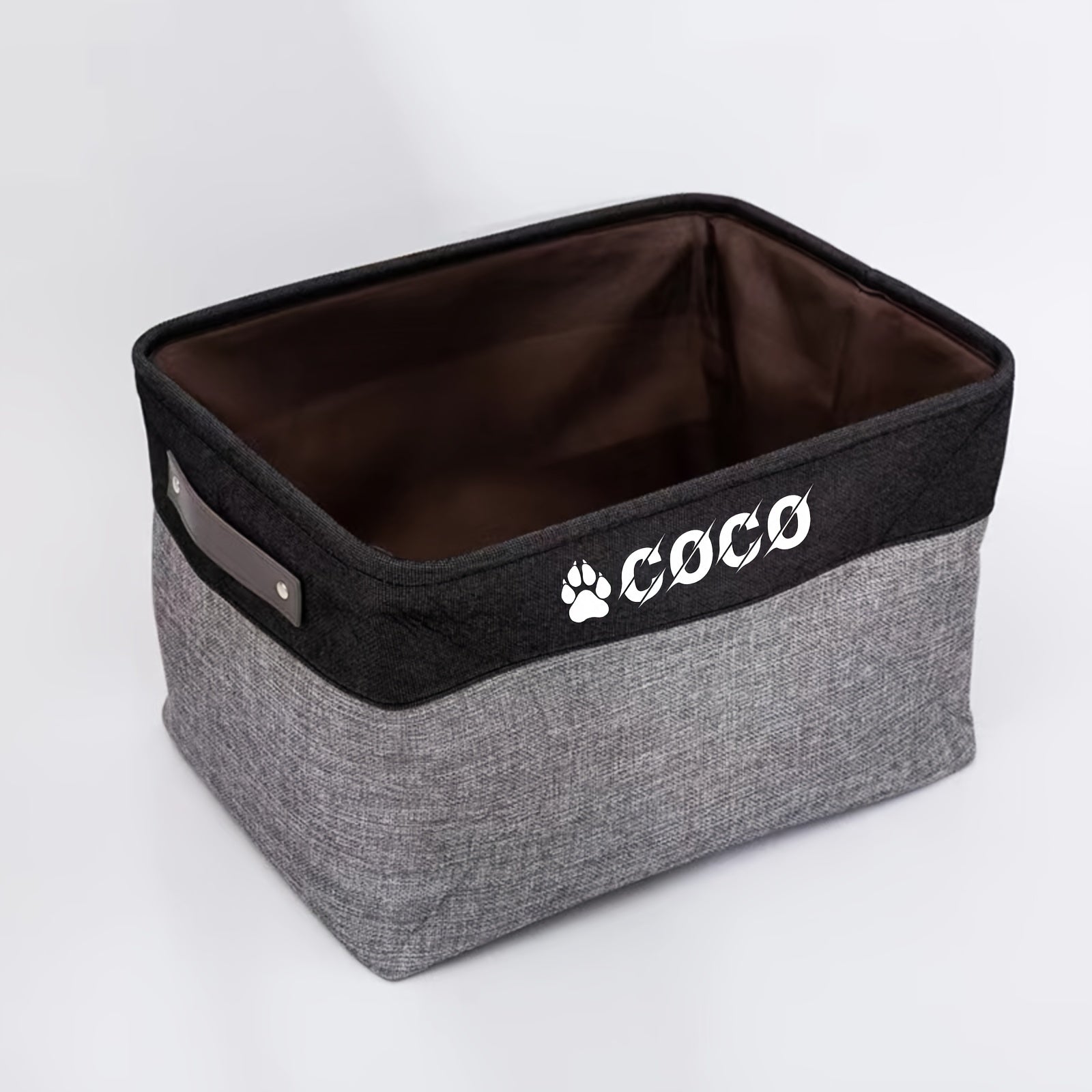 Large Pet Toy Storage Box Organizer with Customizable Name - Open Lid Design, Spacious Interior for Dogs - Durable Fabric Construction - Ideal Gift for Pet Owners - Modern Home Decor - Easy-Clean Lightweight Organizer, Pet Bo