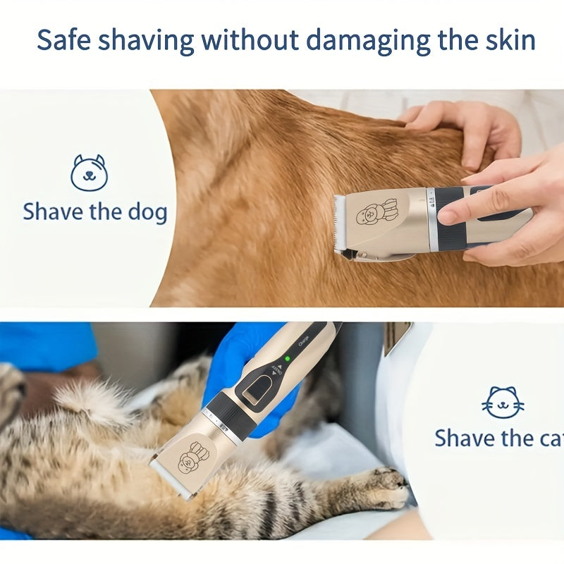 Electric Pet Grooming Scissor, Dog Grooming Scissors Electric Silent Hair Scissors Set, Dog Trimmer Dog Grooming Kit Rechargeable Cordless Pet Hair Thick Coat Dog Shaver