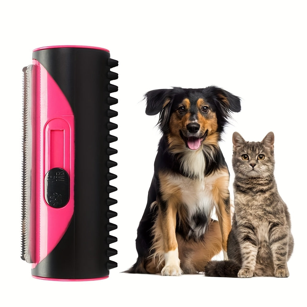 [Medium & Large Pet Grooming Set] 1/2pcs PetPro Stainless Steel & Plastic Dog Grooming Brush Set, Uncharged Hair Remover Comb for All Life Stages, Medium & Large Fur Pets, Fine Tooth Cleaning Brush Included