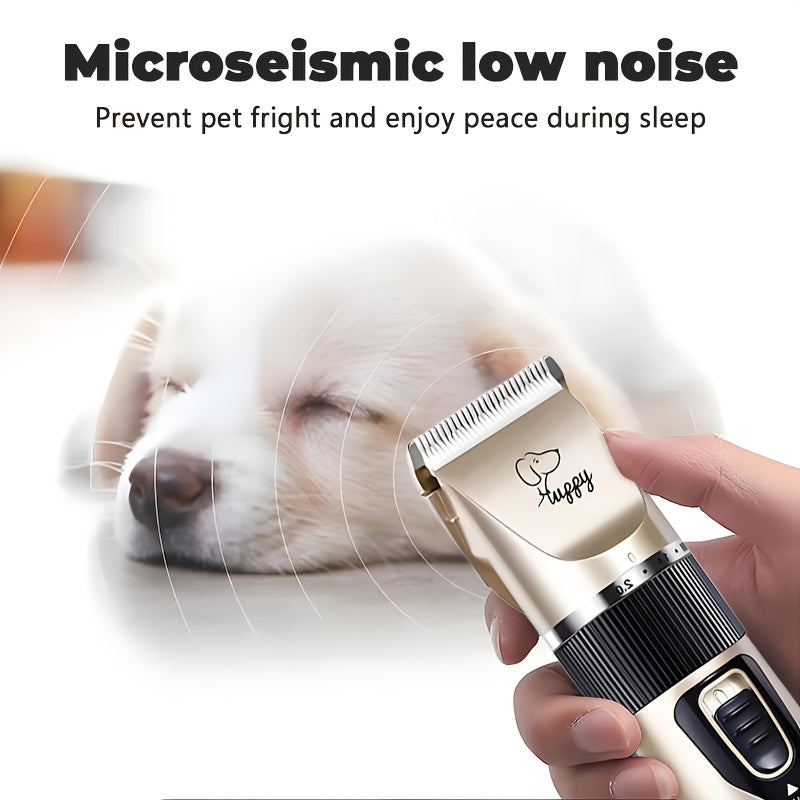 12-in-1 Premium Pet Grooming Kit - Electric Precision Trimmers with Gentle Hair Cutting Technology, Silent Clippers for Dogs & Cats, Includes Scissors, Combs, and Accessories - USB Rechargeable, Dog Grooming