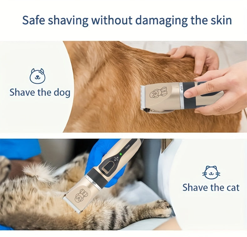 Electric Pet Grooming Scissor, Dog Grooming Scissors Electric Silent Hair Scissors Set, Dog Trimmer Dog Grooming Kit Rechargeable Cordless Pet Hair Thick Coat Dog Shaver