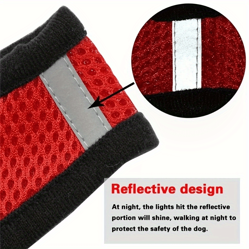 [For Dogs & Cats Reflective Harness] Reflective Pet Harness And Leash Set For Dogs And Cats, Adjustable Puppy Cat Vest Harness With Soft Mesh