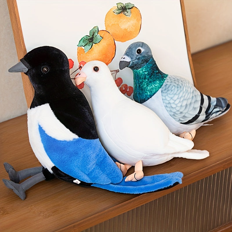 1pc Adorable 7.87in Lifelike Pigeon Plush Toy - Soft, Cuddly, and Realistic Bird Stuffed Animal Doll with Vivid Eyes and Feathers - Perfect Gifts for Kids, Children, and Pigeon Lovers