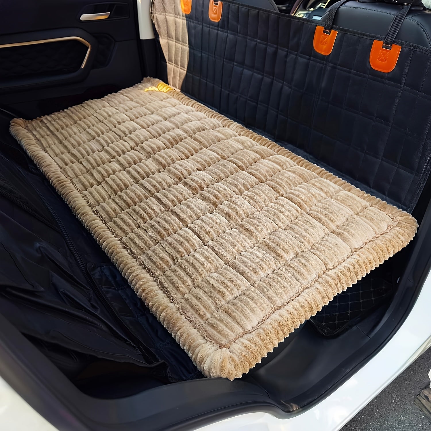 [Large Car Dog Seat Cushion] Non-Slip Thickened Fabric Large Car Dog Seat Cushion | Ergonomic Design, Machine Washable Pet Bed for Back Seat, Comfortable & Durable Car Ride for Dogs