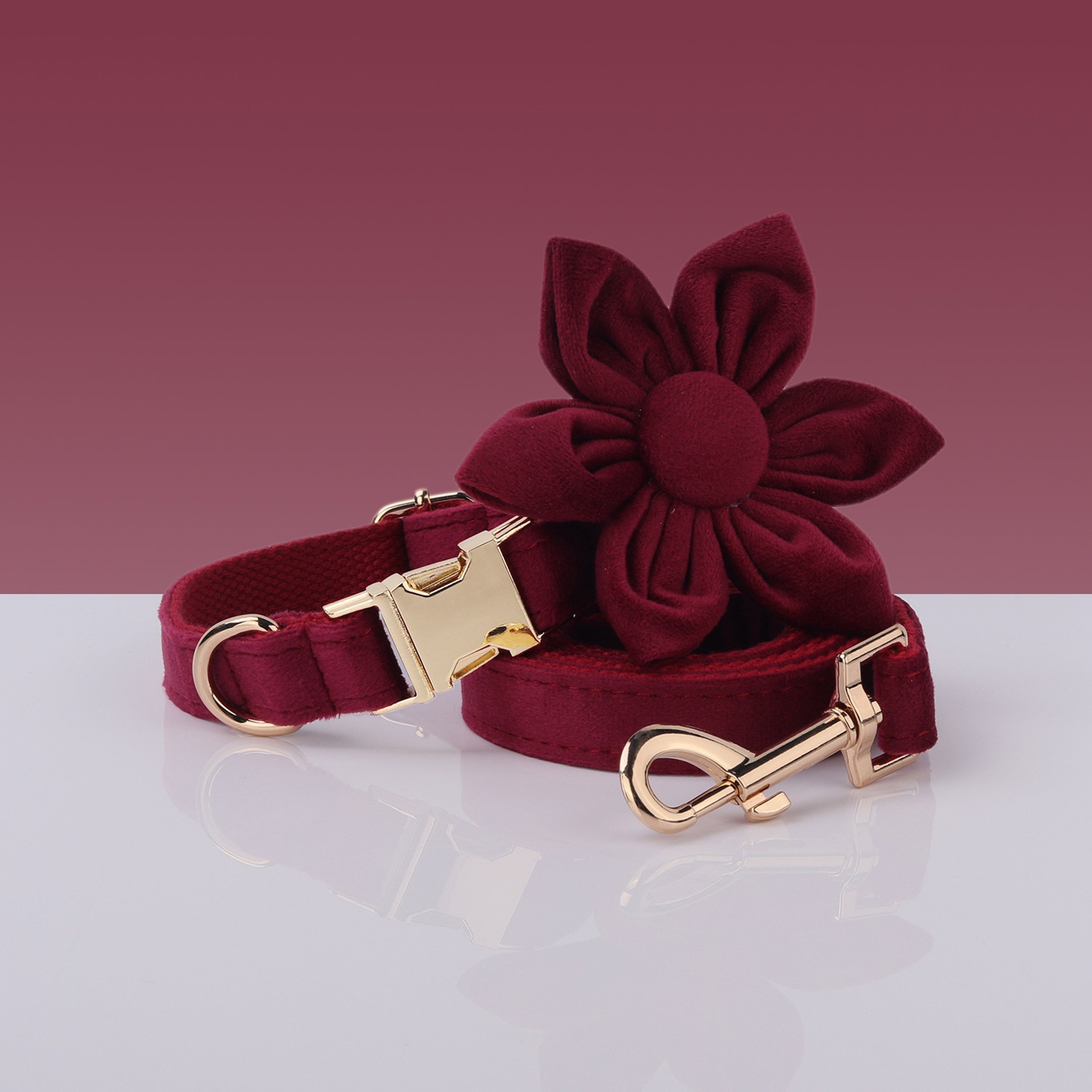[Velvet Pet Collar Leash Set] 6pcs/set Soft Velvet Pet Walking Dog Collar, Leash Traction Rope, Bow, Chest Strap Harness, Poop Bag Holder, Flower Bow, Escape Proof Dog Walking Accessories