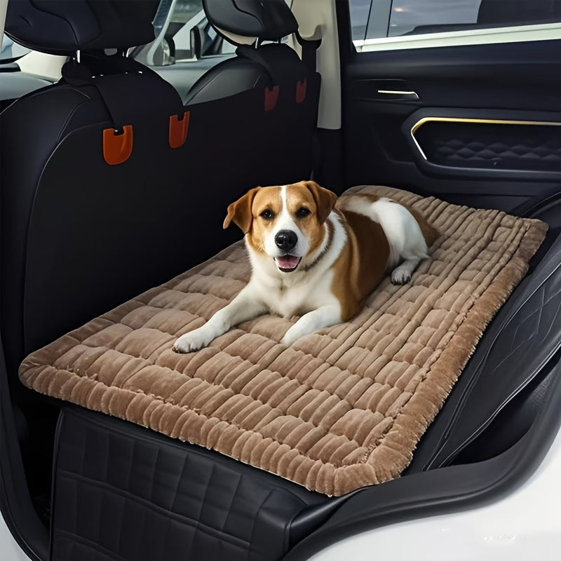 [Large Car Dog Seat Cushion] Non-Slip Thickened Fabric Large Car Dog Seat Cushion | Ergonomic Design, Machine Washable Pet Bed for Back Seat, Comfortable & Durable Car Ride for Dogs