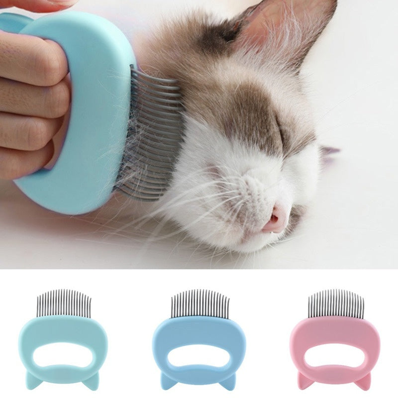 2-in-1 Gentle Pet Grooming Kit - Dual-Sided Cat Ear Comb & Deshedding Brush for Effective Hair Removal, Shedding Relief & Soothing Skin Irritation - Easy Clean & Gentle on Pets