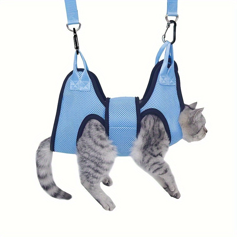 [Anti-Scratch, Grooming Hammock] Anti-Scratch Dog Nail Clipping & Grooming Hammock | Soft Padded Design, Durable Fabric for Safe Nail Trimming, Injection & Feeding Time - Essential Pet Grooming Accessory