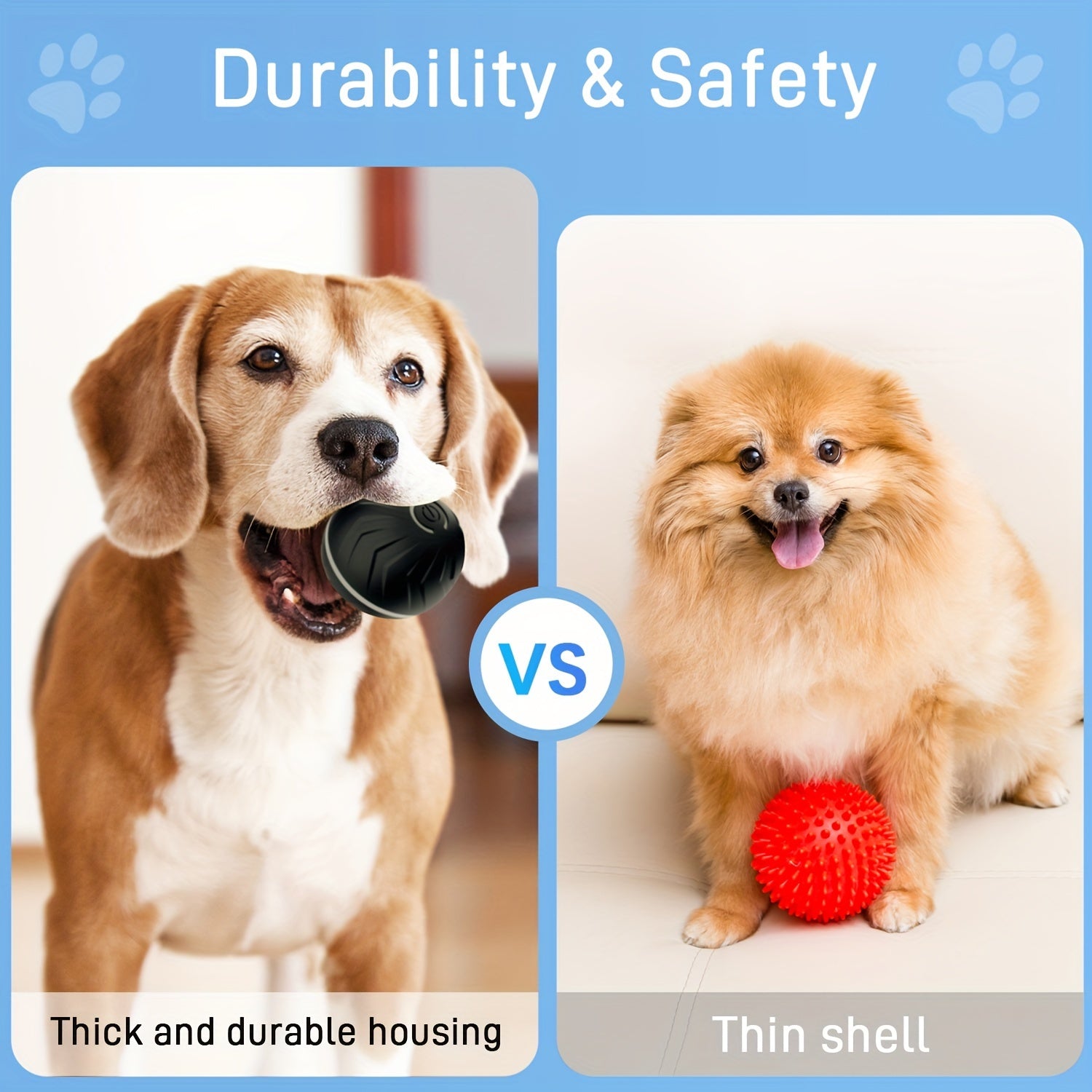 Interactive Dog Toy Ball - Large, Smart Bouncing Ball for Pets | Intelligent Jumping, Rolling, Durable, USB Rechargeable