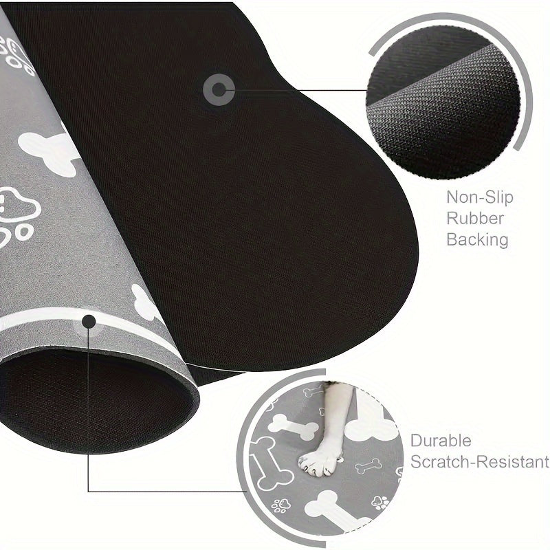 Bone-Shaped Quick-Dry Pet Feeding Mat with Non-Slip Rubber Base - Stain-Resistant Diatomaceous Earth Dog & Cat Bowl Pad, Essential Indoor Pet Accessory
