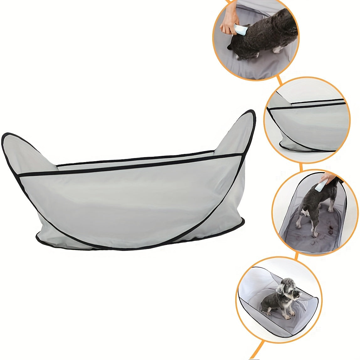 Pet Hair Cutting Cape - Easy Clean, Waterproof, Adjustable, Comfortable Bib for Dog Cat Shaving Trimming - Pet Grooming Tent, Hair Catcher, Protector for Home Use