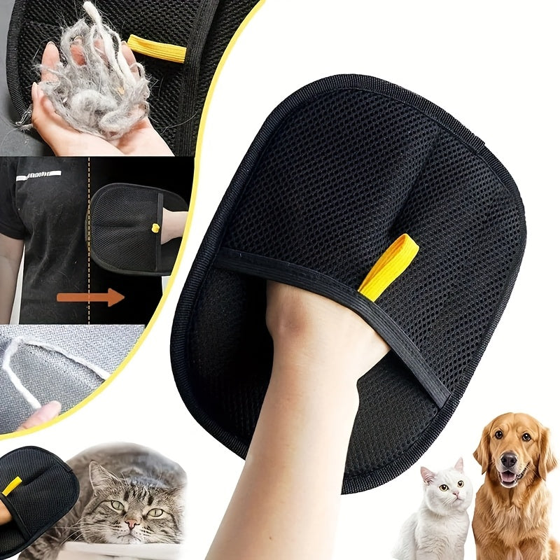 Reusable Pet Hair Removal Gloves for Cats & Dogs - Manual Lint Brush for Furniture, Bedding, Clothing | Static Fabric Gripper, Battery-Free Pet Grooming Tool & Home Cleaning Accessories