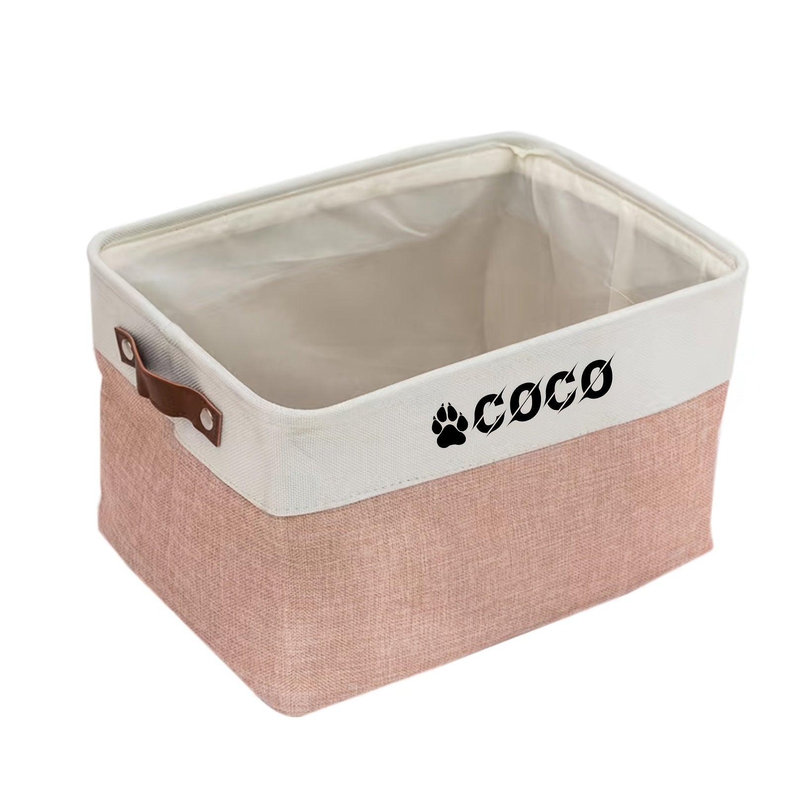 Large Pet Toy Storage Box Organizer with Customizable Name - Open Lid Design, Spacious Interior for Dogs - Durable Fabric Construction - Ideal Gift for Pet Owners - Modern Home Decor - Easy-Clean Lightweight Organizer, Pet Bo