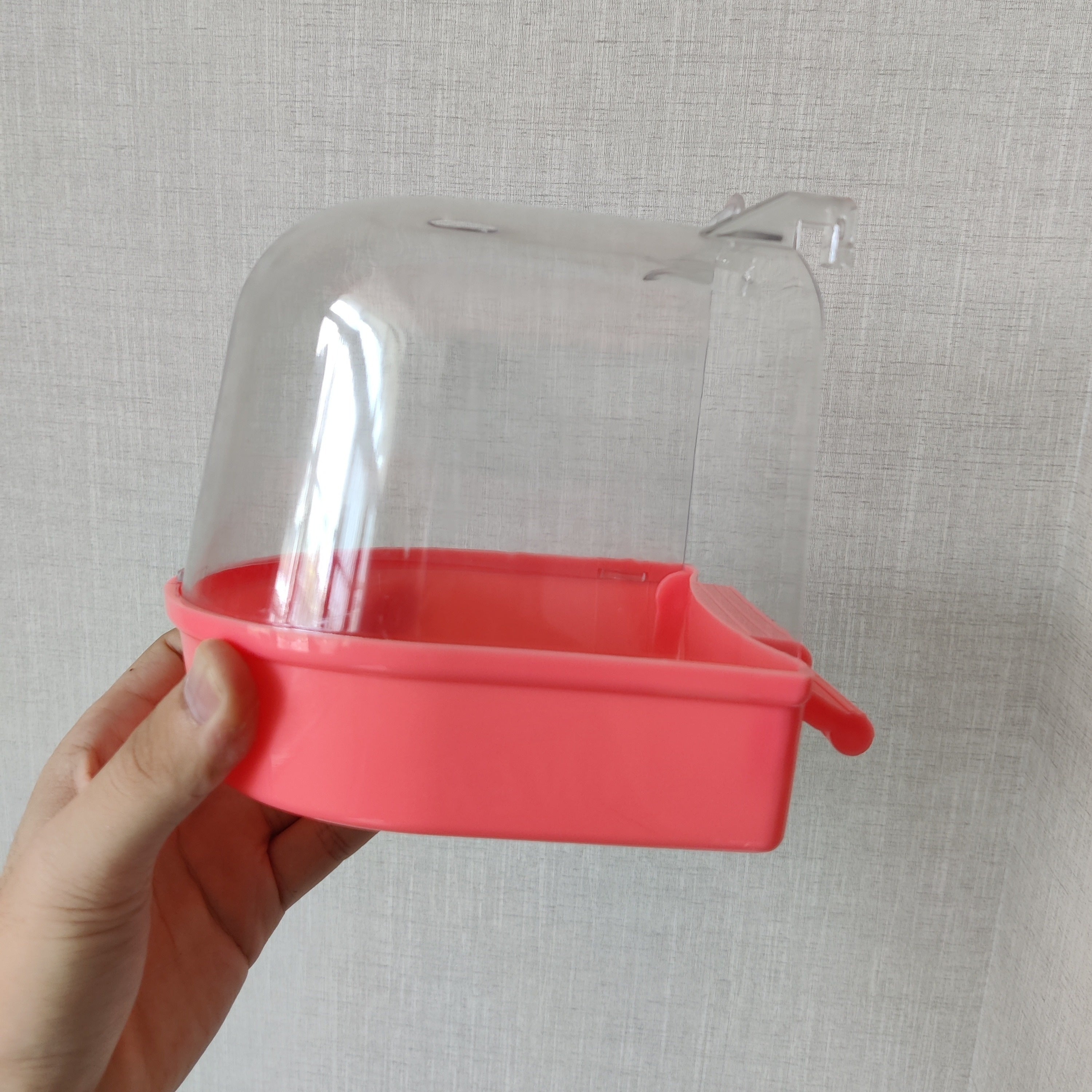 1pc Clear Bird Bath for Parakeets - ABS Resin Bird Cage Accessory - For Small Birds -  Keep Birds Clean & Happy - Perfect Gift for Bird Lovers
