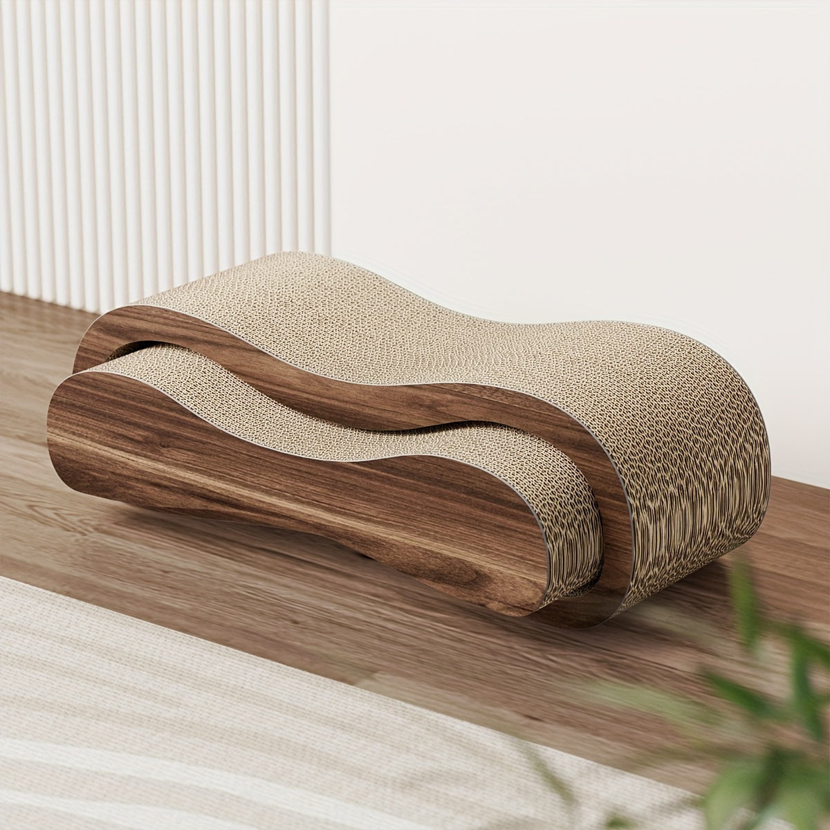 [Durable Cat Scratching Board] 2-in-1 Cat Scratching Board & Resting Bed | Durable Hard Cardboard Pet Toy, 8-Shaped Design for Claw Protection, Two-Piece Set for Indoor Cats
