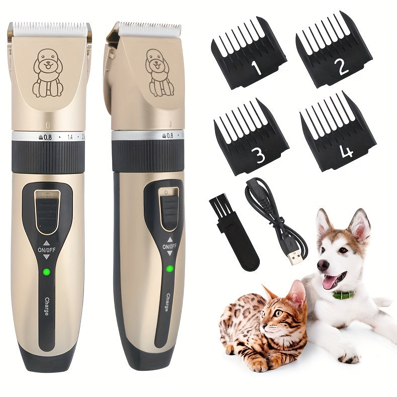 Electric Pet Grooming Scissor, Dog Grooming Scissors Electric Silent Hair Scissors Set, Dog Trimmer Dog Grooming Kit Rechargeable Cordless Pet Hair Thick Coat Dog Shaver