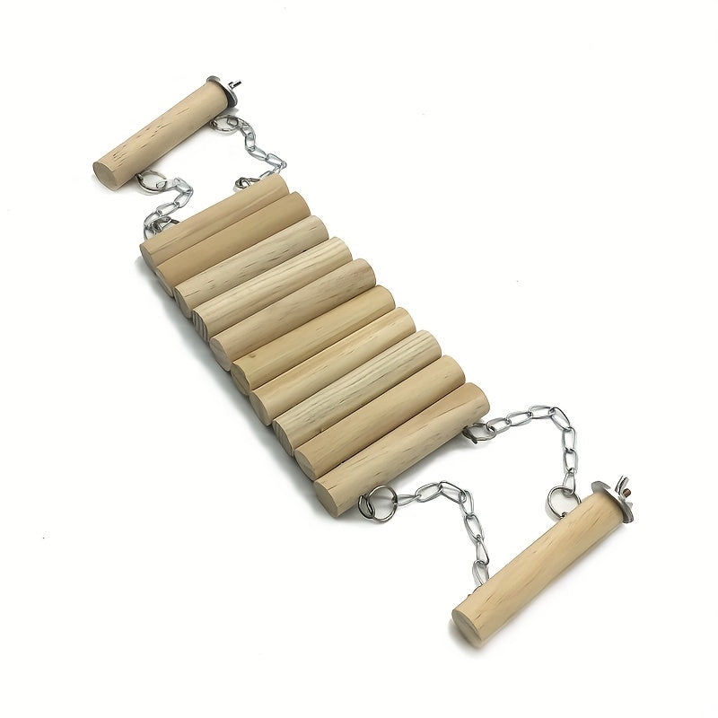 1pc Wooden Swing Parrot Toy For Climbing And Playing Bird Cage Accessories