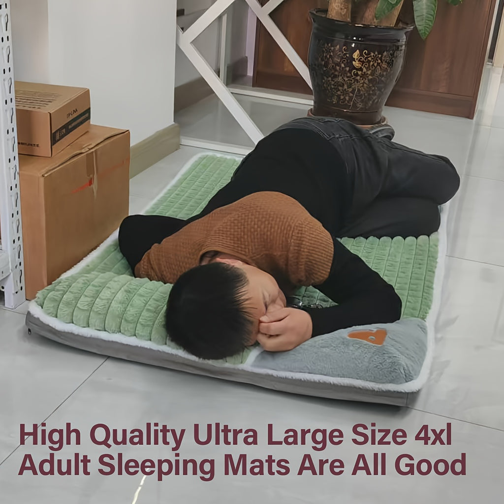 Soft Plush Pet Bed with Neck Pillow & Anti-Slip Bottom - Cozy Sofa Sleeping Pad for Dogs & Cats of All Sizes, Washable Winter Warmth Kennel Mat, Light Green Quilted Design, 42.13" x 31.50, Indoor Pet Bed | Hightop Bolster Bed