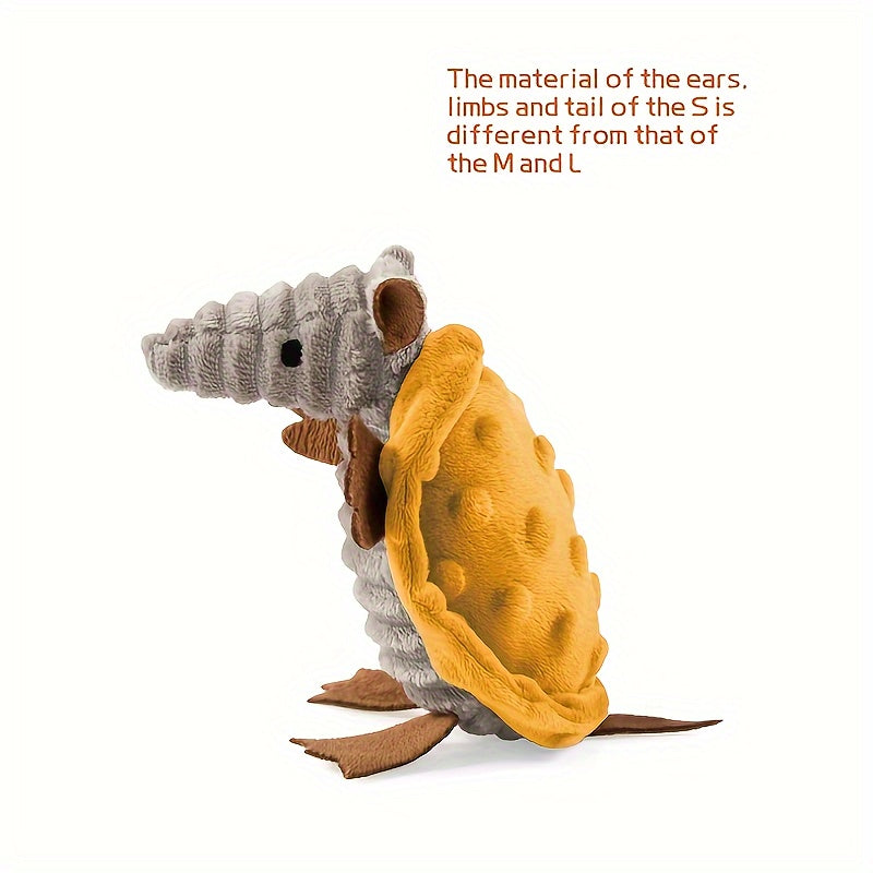 1pc Cartoon Armadillo Plush Dog Toy with Squeaker - Interactive Pet Toy for All Breeds and Sizes, Soft Fabric, Fun Self-Entertainment for Dogs and Cats