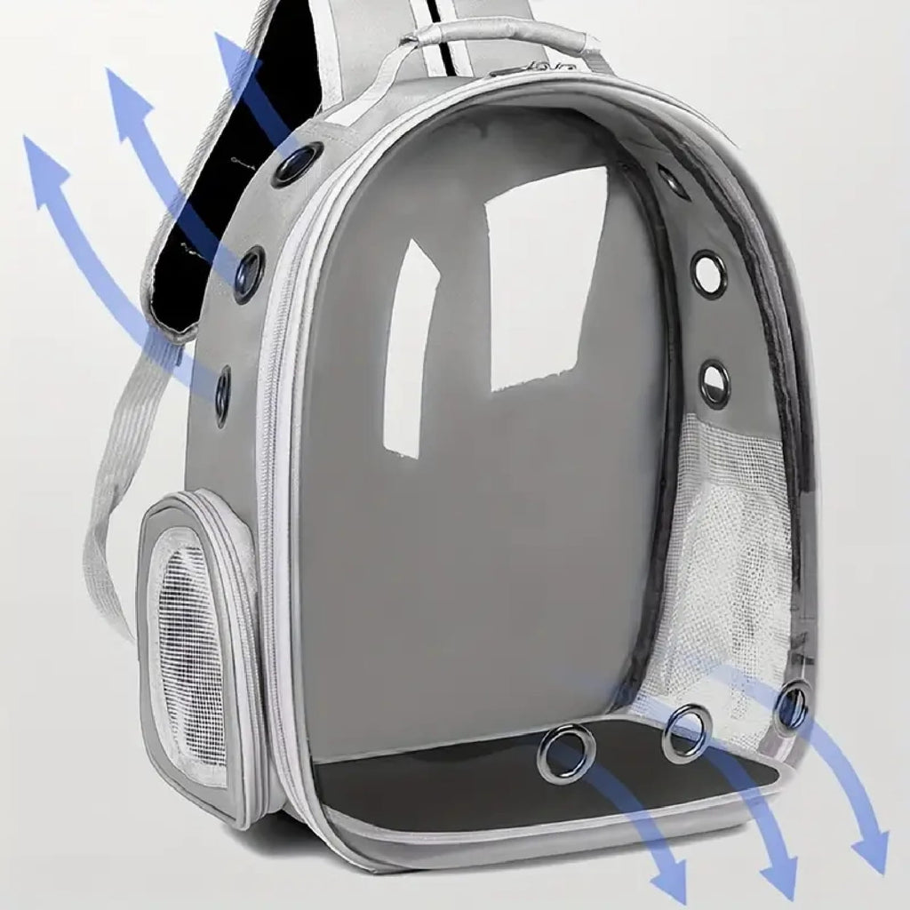 Cat pet harness backpack, cat carrier, portable transparent space capsule pet carrier for outdoor use, breathable cat backpack