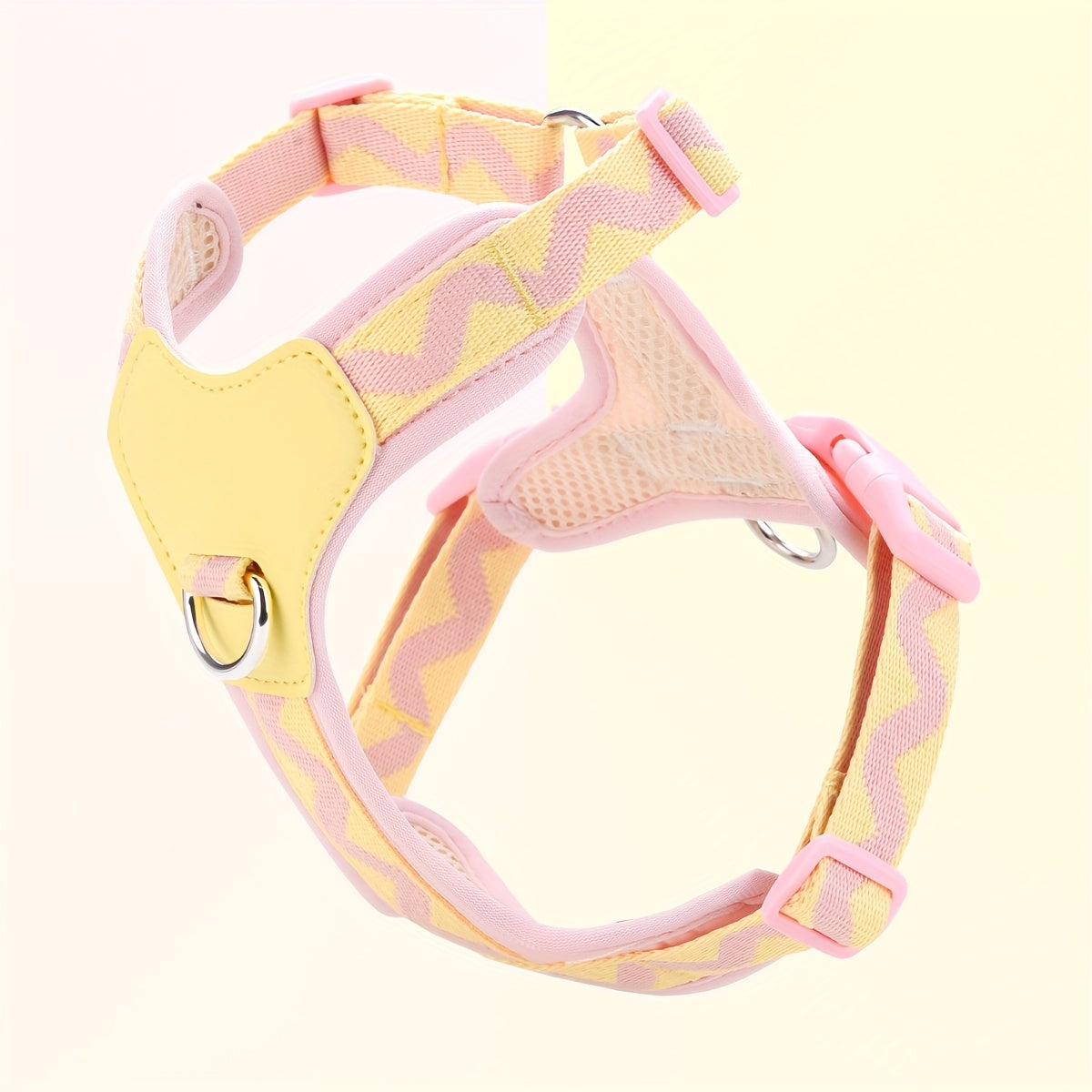 1pc Adjustable Pet Harness, Adjustable Neck and Chest, Durable Webbing Support, Anti-Deformation Metal D-Ring, Soft Mesh Fabric Base Material.