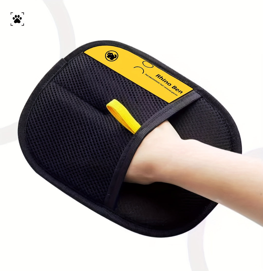 Pet Static Hair Removal Gloves - Black Polypropylene Cat Grooming Gloves, Effectively Remove Hair and Dander for Cats and Dogs, Pet Grooming Essentials | Fashion Pet Accessories | Durable Pet Grooming Gloves