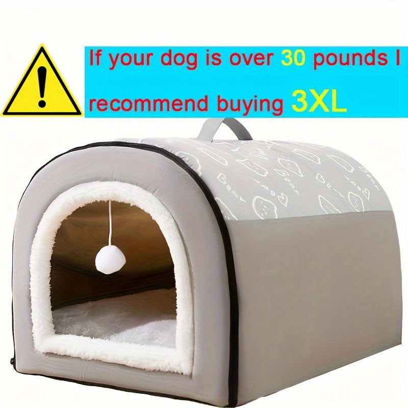 1pc Cozy Cartoon Pet Bed - Soft PP Cotton, Removable & Washable, Four Seasons Universal Kennel for Extra Small to Large Dogs