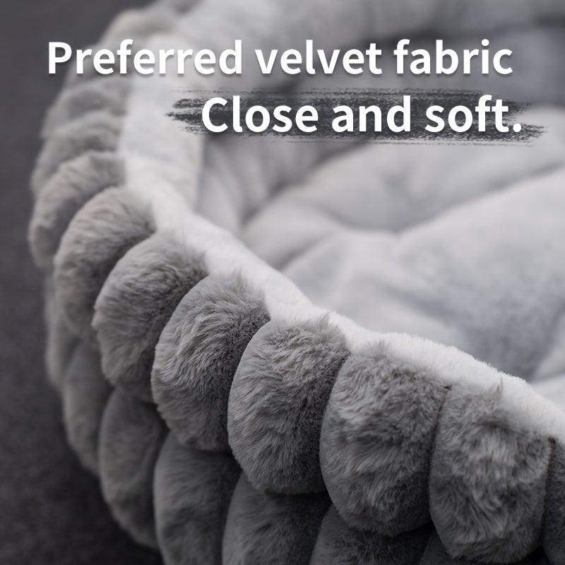 [Ultra-Soft Pet Bed] Ultra-Soft & Washable Four-Season Round Pet Bed | Soft & Comfortable Cat & Dog Mat for Indoor Use, Double-Sided Cushion with Raised Anti-Slip Bottom, Suitable for Small/Medium/Large Dogs and Cats