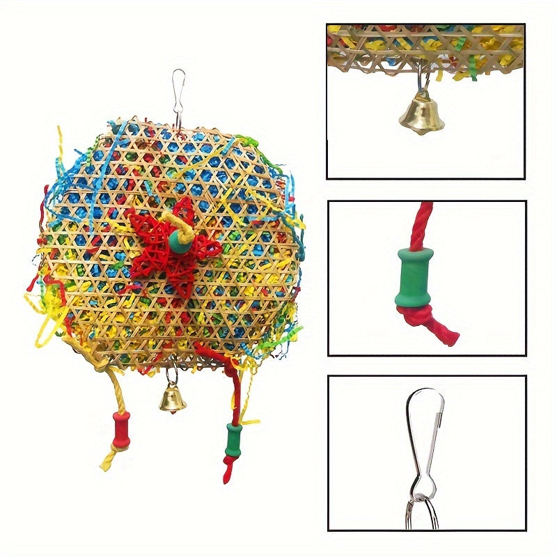 [Large Funny Parrot Shredding Toys] Large Shredding Paper Parrot Toys, Bird Foraging Toys, Safe Funny Bird Chewing Toys For Parakeet Cockatiel Conure Lovebird Budgies African Grey