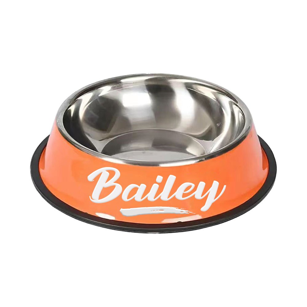 1pc Personalized Stainless Steel Dog Bowls - Non-Slip Custom Pet Feeding Dishes - For Dogs - Ideal for New Year Gifts