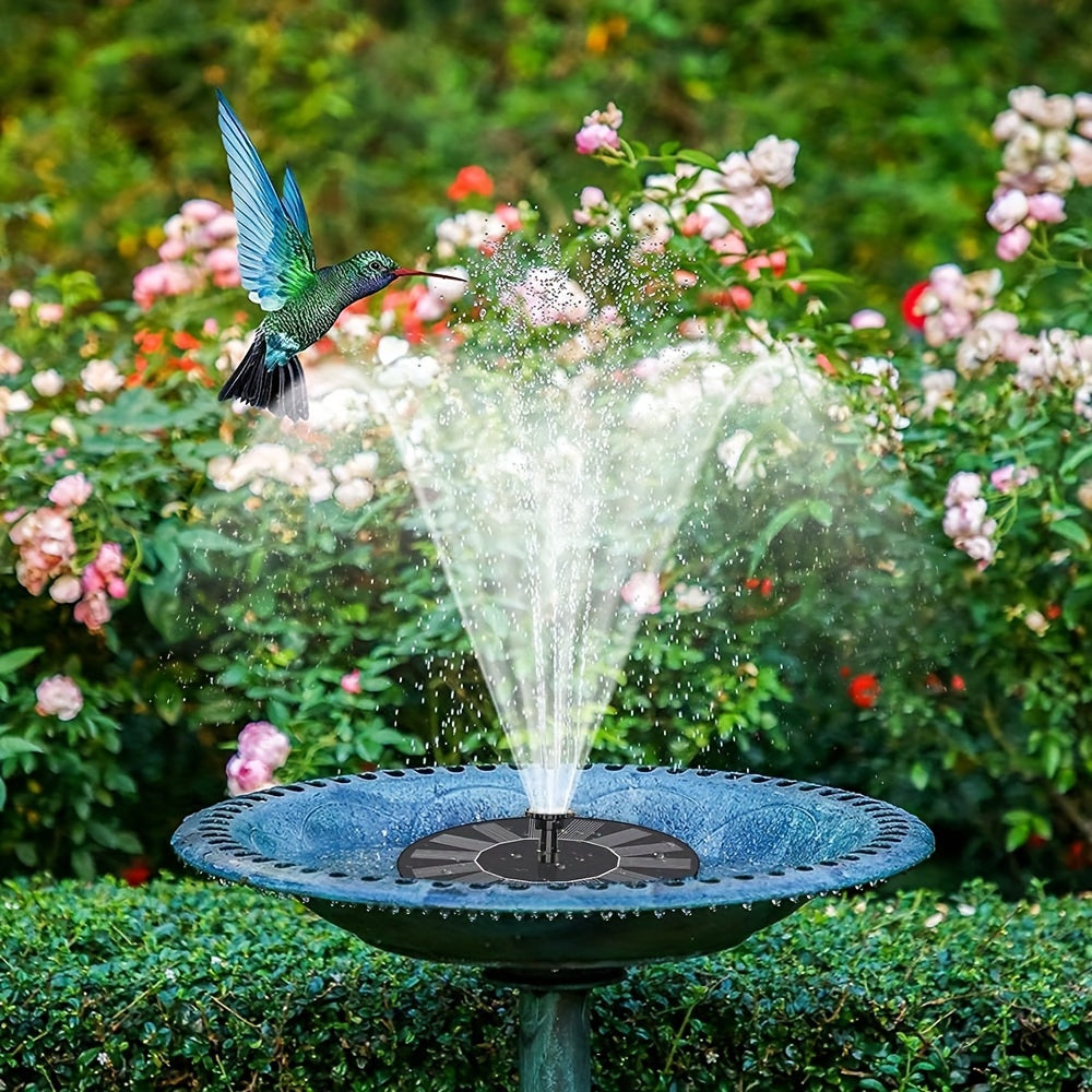 1pc Solar Fountain Pump, 1.5W Solar Bird Bath Pump With 6 Nozzles, Stand-Alone Portable Floating Solar Drinking Water Pump For Garden, Bird Bath, Pond, Swimming Pool, Outdoor & Backyard Aquarium