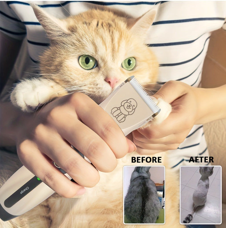 Electric Pet Grooming Scissor, Dog Grooming Scissors Electric Silent Hair Scissors Set, Dog Trimmer Dog Grooming Kit Rechargeable Cordless Pet Hair Thick Coat Dog Shaver