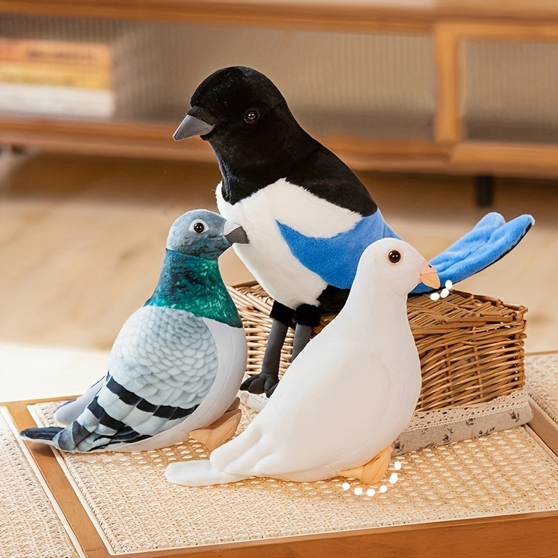 1pc Adorable 7.87in Lifelike Pigeon Plush Toy - Soft, Cuddly, and Realistic Bird Stuffed Animal Doll with Vivid Eyes and Feathers - Perfect Gifts for Kids, Children, and Pigeon Lovers