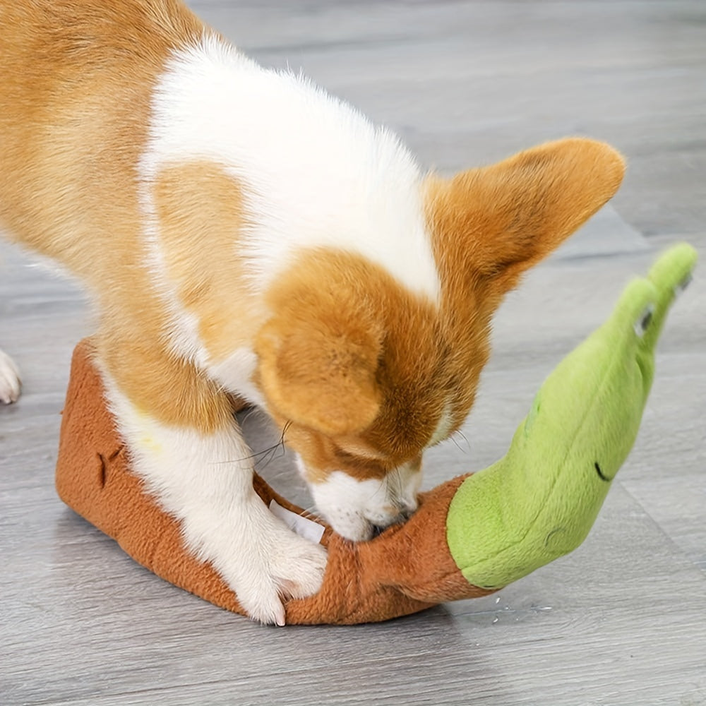 Snail-Shaped Interactive Dog Feeder Toy - Stimulating Puzzle Treat Dispenser, Plush Sniffing Mat, Educational Foraging Pad for Mental Stimulation and Slower Eating - Fun, Challenging, and Rewarding Pet Toy